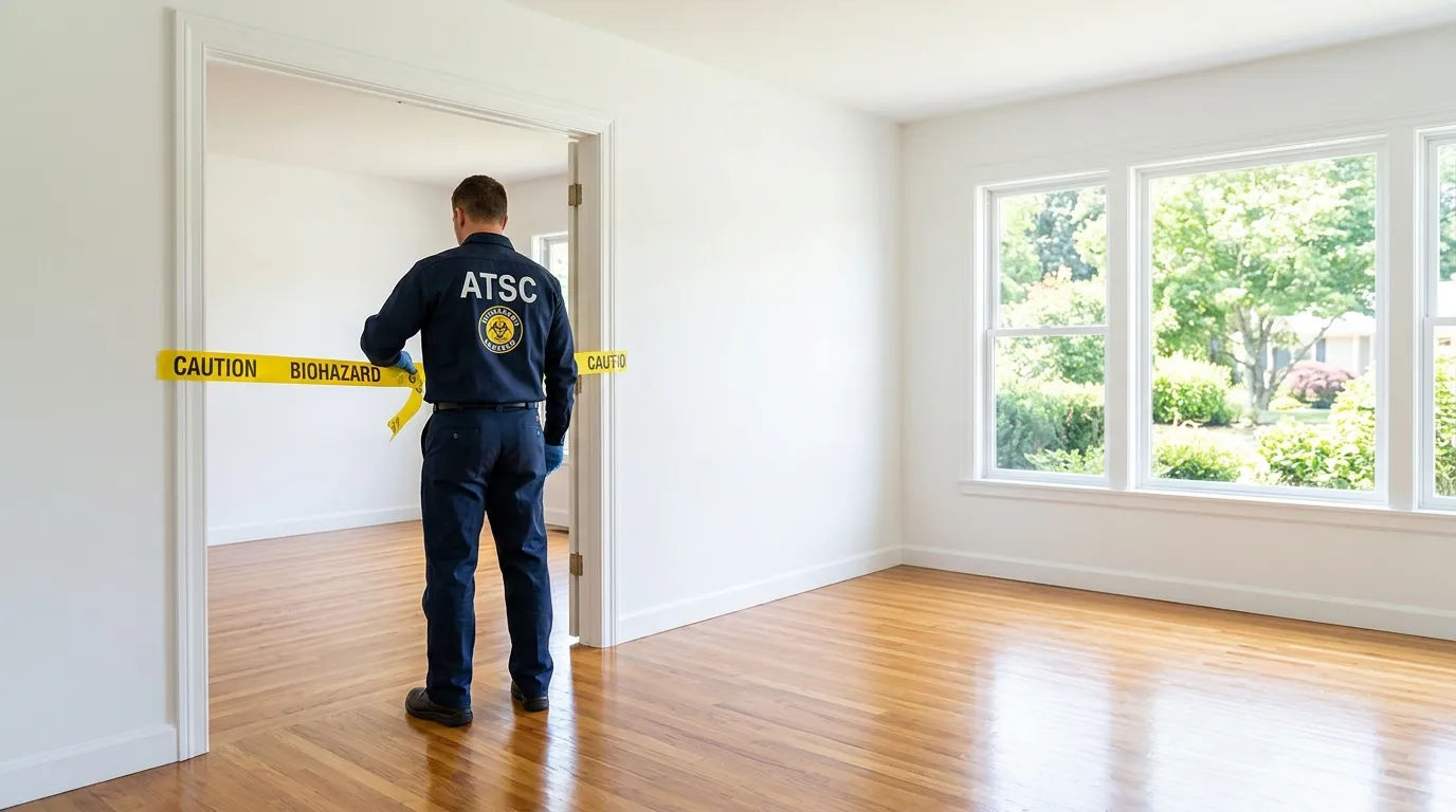 Certified biohazard cleanup crew performing Decomposition Cleanup in Sauk Village